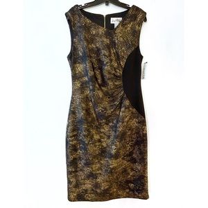 Vintage Joseph Ribkoff metallic print sheath dress
